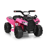 Pink 6V Kids Electric Ride-On Quad ATV with LED Lights, MP3