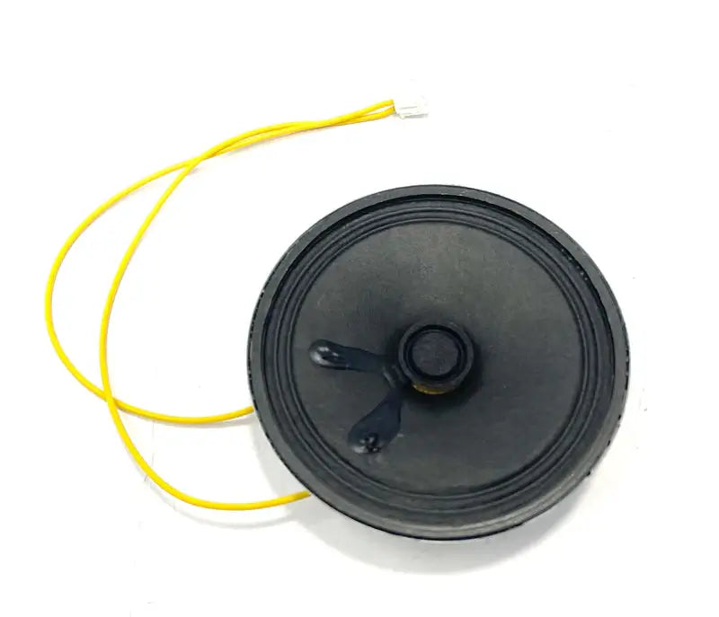 The 12V UTV Sport XMX Speaker, a round black speaker with a central cone and yellow wire against a white background, is an exclusive final sale item at kidsviponline.com.