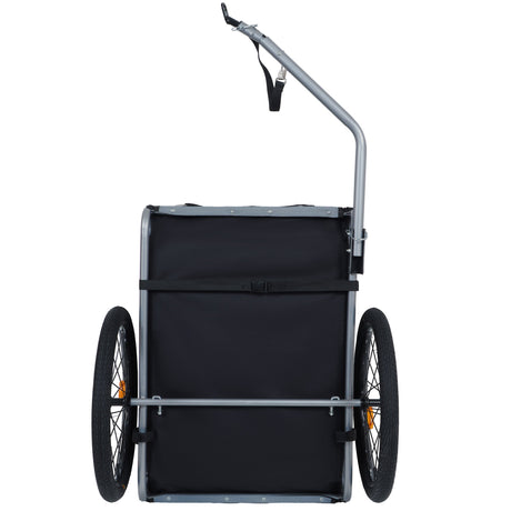 Large Folding Bike Trailer for Dogs – 66LB Capacity All-Terrain Pet Carrier, Durable Steel Frame for Cycling, Jogging, Camping & Outdoor Adventures, Black- Gray
