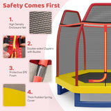 7 Feet Kids Recreational Bounce Jumper Trampoline-Red
