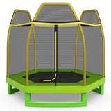 7 Feet Kids Recreational Bounce Jumper Trampoline-Green