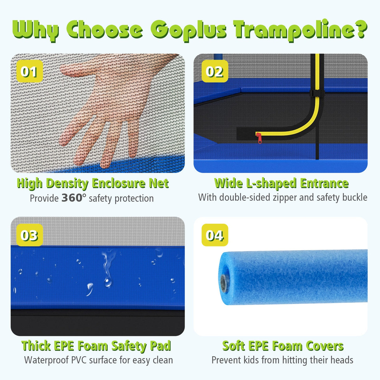 7 Feet Kids Recreational Bounce Jumper Trampoline-Green