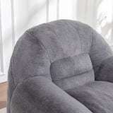 Bean Bag Chair, Comfy Bean Bag Sofa with Back Support, Faux Fur Bean Bag Chair for Adults and Kids, Stuffed Floor Sofa for Living Room, Bedroom, Apartment, Grey