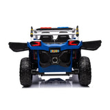 24V Kids Storm Police 4X4 2-Seater UTV with EVA Tires, Emergency Siren, Lights, Music, Remote