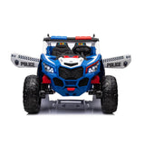 24V Kids Storm Police 4X4 2-Seater UTV with EVA Tires, Emergency Siren, Lights, Music, Remote