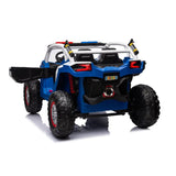 24V Kids Storm Police 4X4 2-Seater UTV with EVA Tires, Emergency Siren, Lights, Music, Remote