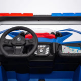 24V Kids Storm Police 4X4 2-Seater UTV with EVA Tires, Emergency Siren, Lights, Music, Remote