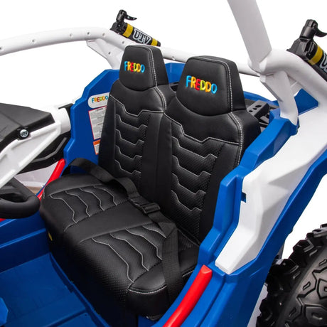 24V Kids Storm Police 4X4 2-Seater UTV with EVA Tires, Emergency Siren, Lights, Music, Remote