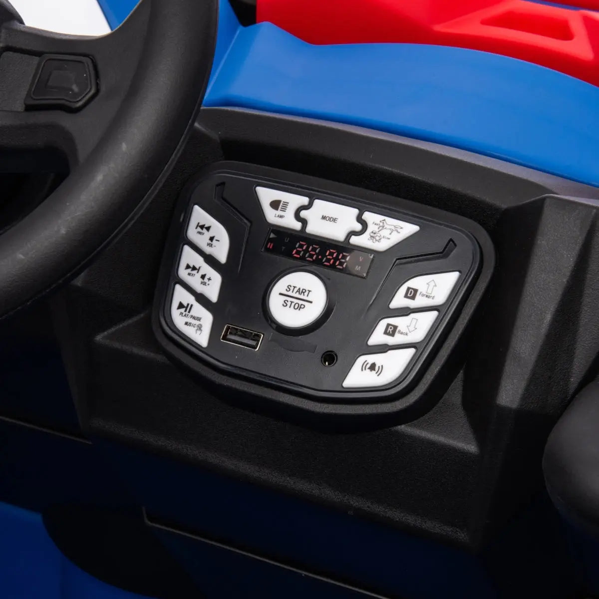 24V Kids Storm Police 4X4 2-Seater UTV with EVA Tires, Emergency Siren, Lights, Music, Remote