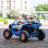 24V Kids Storm Police 4X4 2-Seater UTV with EVA Tires, Emergency Siren, Lights, Music, Remote