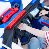 24V Kids Storm Police 4X4 2-Seater UTV with EVA Tires, Emergency Siren, Lights, Music, Remote