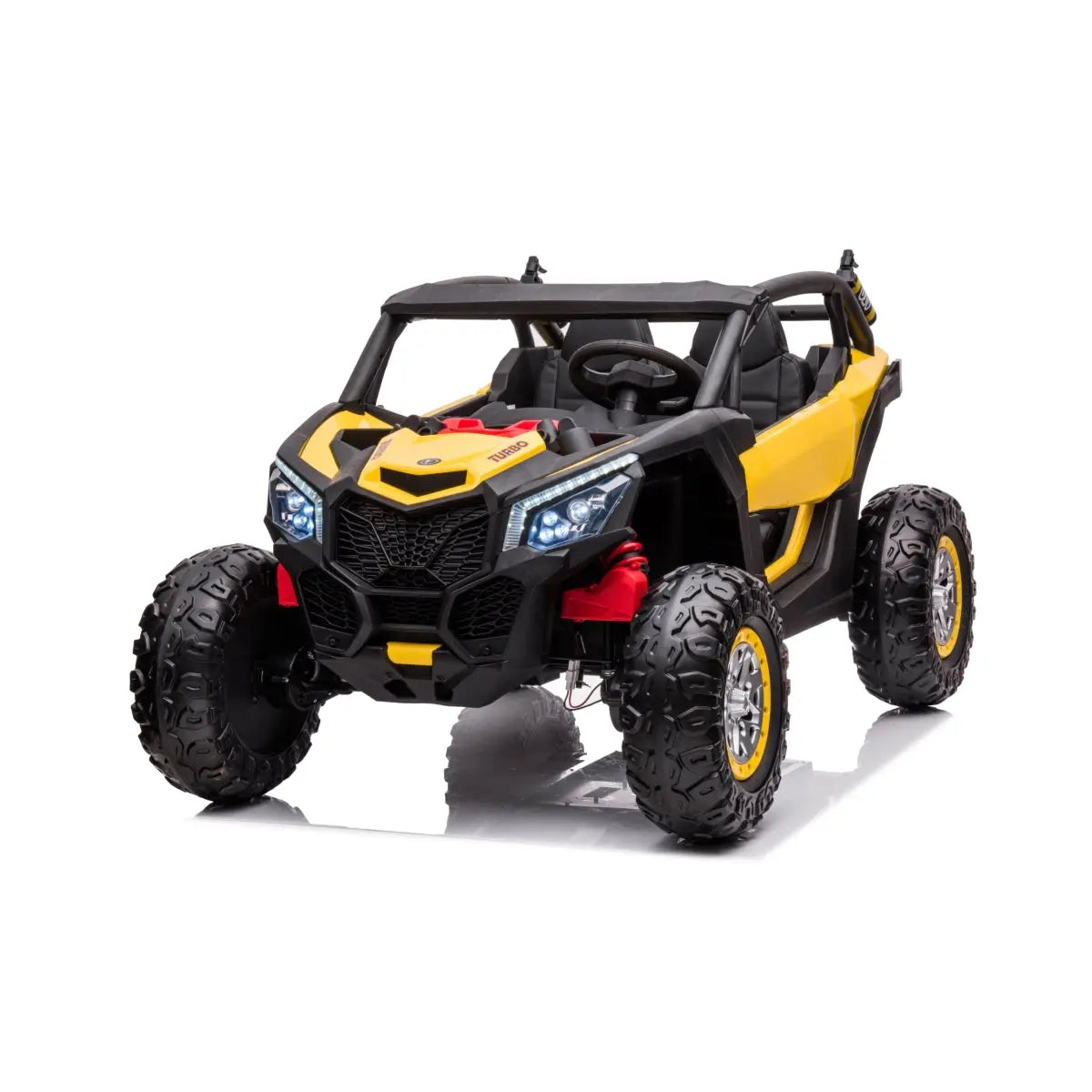 24V Kids Storm 4X4 2-Seater UTV with EVA Tires, Emergency Siren, Lights, Music, Remote