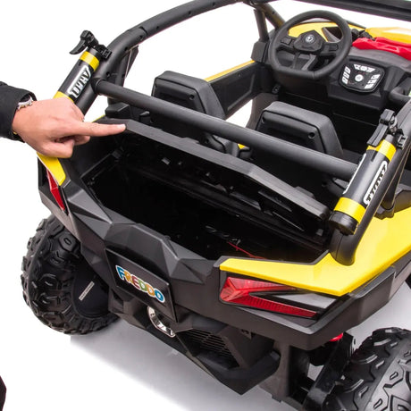 24V Kids Storm 4X4 2-Seater UTV with EVA Tires, Emergency Siren, Lights, Music, Remote