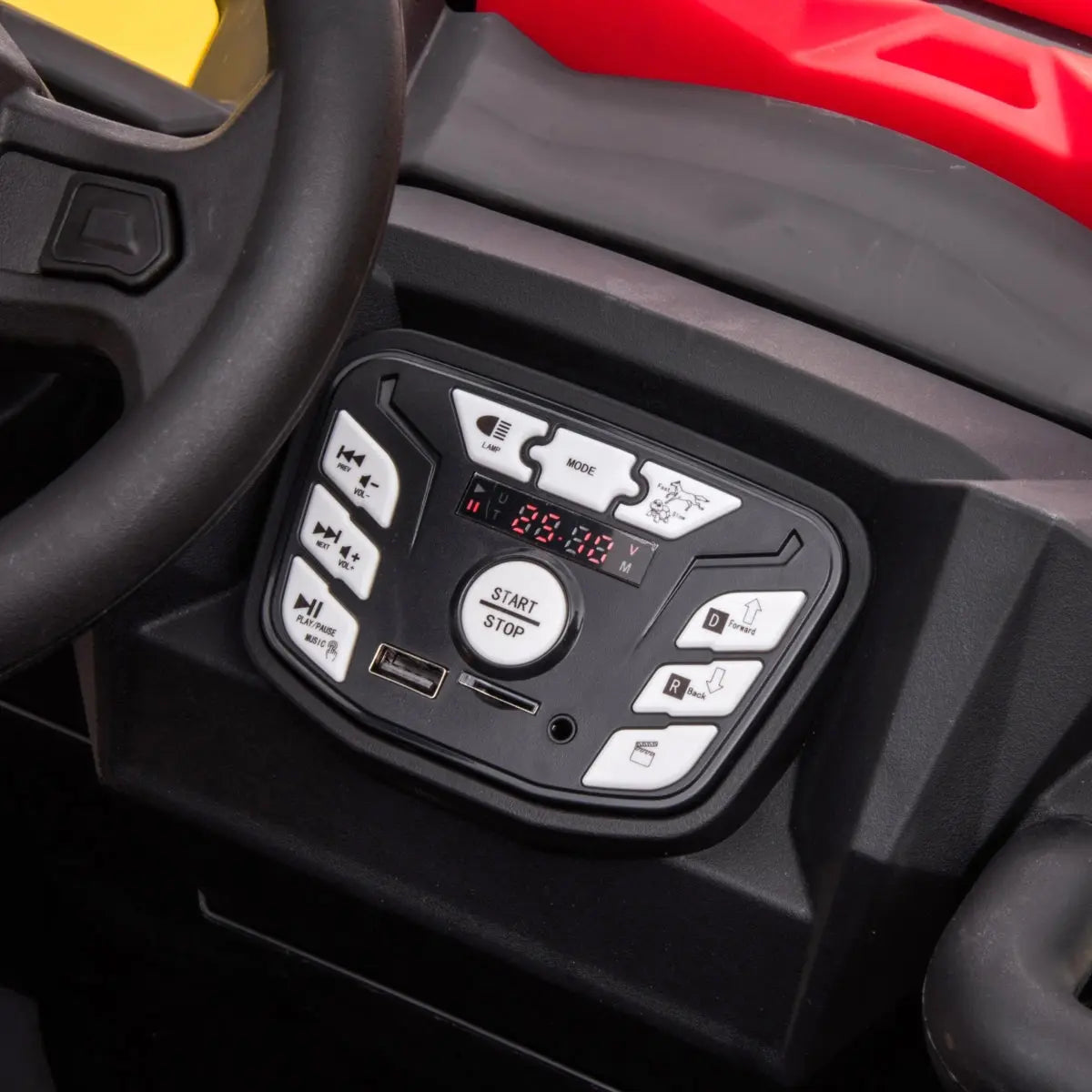 24V Kids Storm 4X4 2-Seater UTV with EVA Tires, Emergency Siren, Lights, Music, Remote