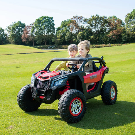 24V Kids Storm 4X4 2-Seater UTV with EVA Tires, Emergency Siren, Lights, Music, Remote