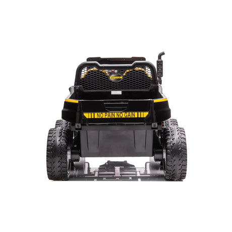 24V 6-Wheel Tractor Trailer 2-Seater Ride-On with EVA Tires, Dump Cart, LED Lights, Music, Remote