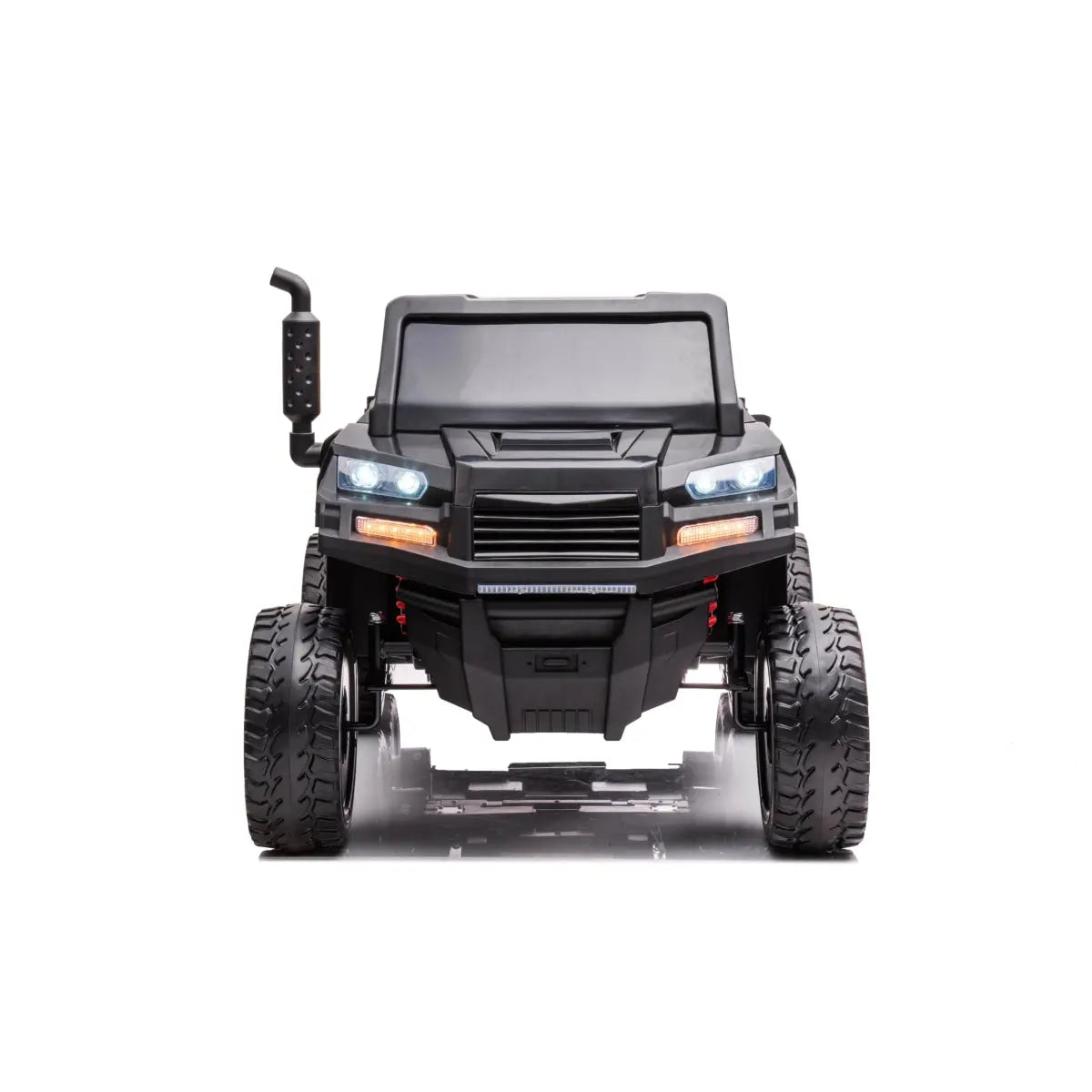 24V 6-Wheel Tractor Trailer 2-Seater Ride-On with EVA Tires, Dump Cart, LED Lights, Music, Remote