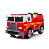 24V Kids 2-Seater Ride-On Fire Truck with EVA Tires, LED Lights, Music, Remote