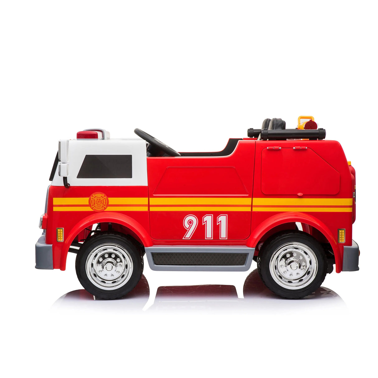 24V Kids 2-Seater Ride-On Fire Truck with EVA Tires, LED Lights, Music, Remote