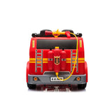 24V Kids 2-Seater Ride-On Fire Truck with EVA Tires, LED Lights, Music, Remote