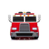 24V Kids 2-Seater Ride-On Fire Truck with EVA Tires, LED Lights, Music, Remote