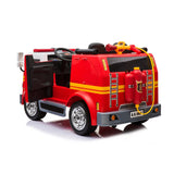 24V Kids 2-Seater Ride-On Fire Truck with EVA Tires, LED Lights, Music, Remote