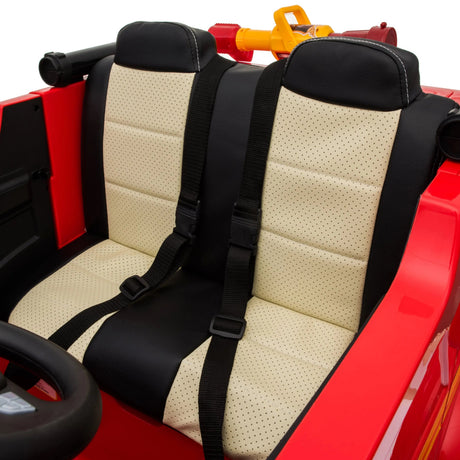 24V Kids 2-Seater Ride-On Fire Truck with EVA Tires, LED Lights, Music, Remote