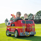 24V Kids 2-Seater Ride-On Fire Truck with EVA Tires, LED Lights, Music, Remote