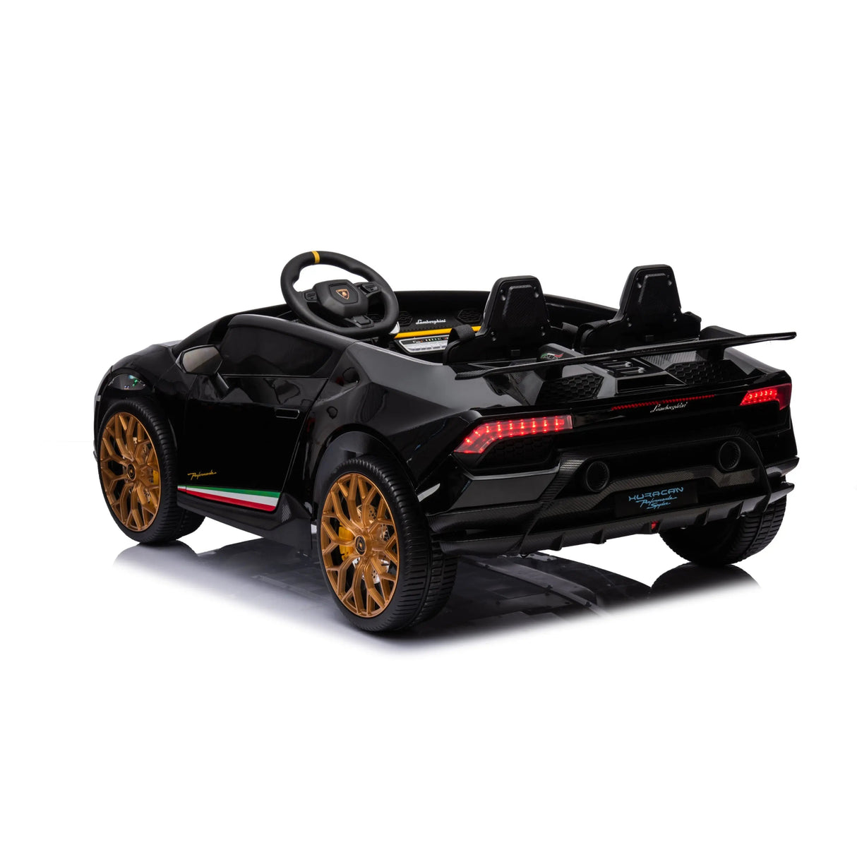 24V Kids Lamborghini Huracan 2-Seater 4x4 AWD Ride-On Car with EVA Tires, Music, Remote