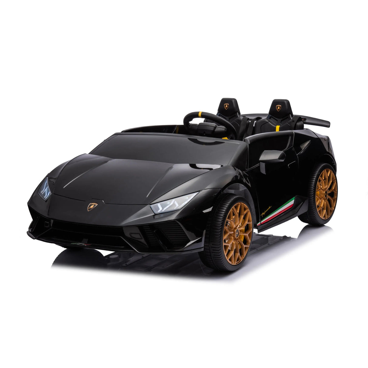 24V Kids Lamborghini Huracan 2-Seater 4x4 AWD Ride-On Car with EVA Tires, Music, Remote