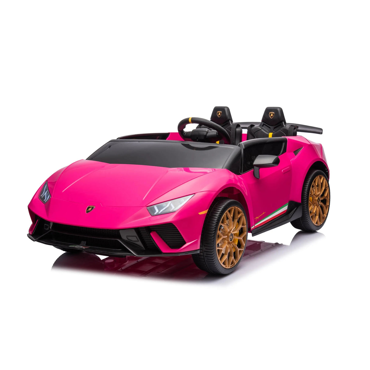 24V Kids Lamborghini Huracan 2-Seater 4x4 AWD Ride-On Car with EVA Tires, Music, Remote