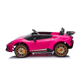 24V Kids Lamborghini Huracan 2-Seater 4x4 AWD Ride-On Car with EVA Tires, Music, Remote