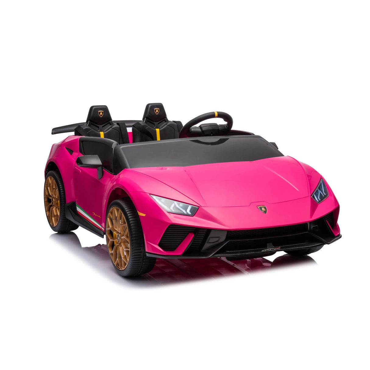 24V Kids Lamborghini Huracan 2-Seater 4x4 AWD Ride-On Car with EVA Tires, Music, Remote