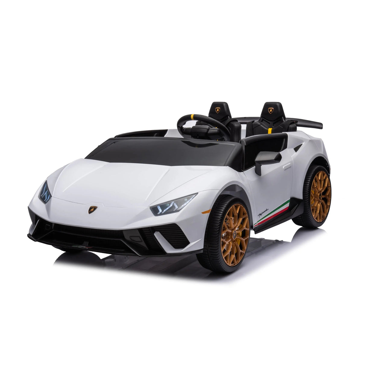 24V Kids Lamborghini Huracan 2-Seater 4x4 AWD Ride-On Car with EVA Tires, Music, Remote