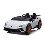 24V Kids Lamborghini Huracan 2-Seater 4x4 AWD Ride-On Car with EVA Tires, Music, Remote