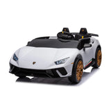 24V Kids Lamborghini Huracan 2-Seater 4x4 AWD Ride-On Car with EVA Tires, Music, Remote