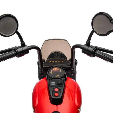 12V 35W Kids 3-Wheel Chopper-Style Cruiser Ride-On Motorcycle with LED Lights