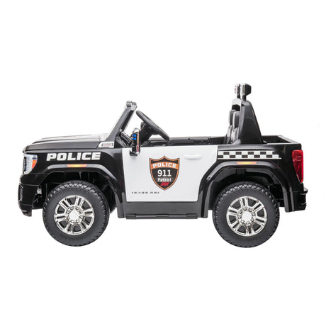 24V GMC Sierra Denali 2-Seater Police Edition Ride-On Truck with EVA Tires, Emergency Siren and Lights, Music, Remote