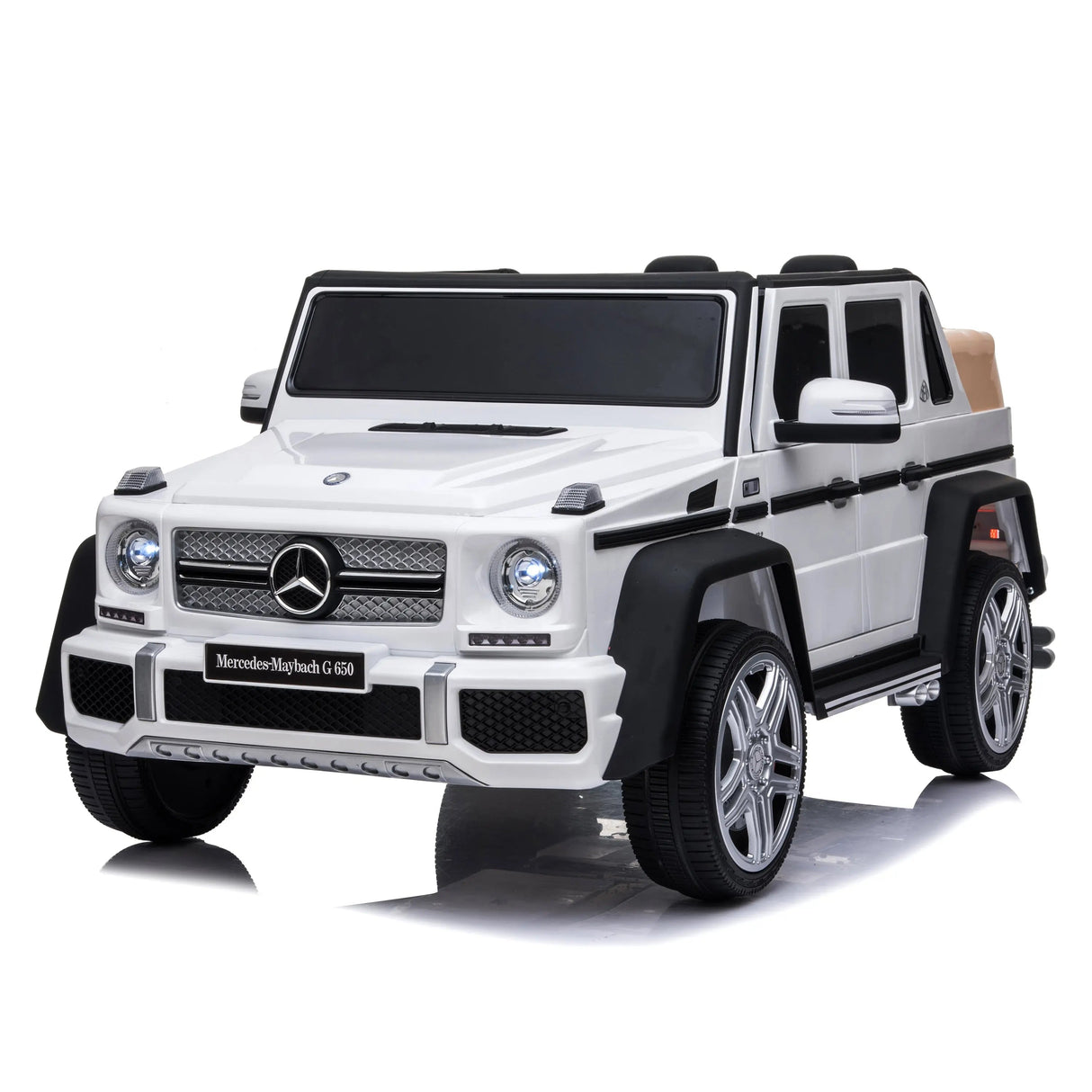 12V Mercedes Maybach G650 Landaulet 1-Seater 4X4 Ride-On Truck with EVA Tires, LED Lights, Music, Remote
