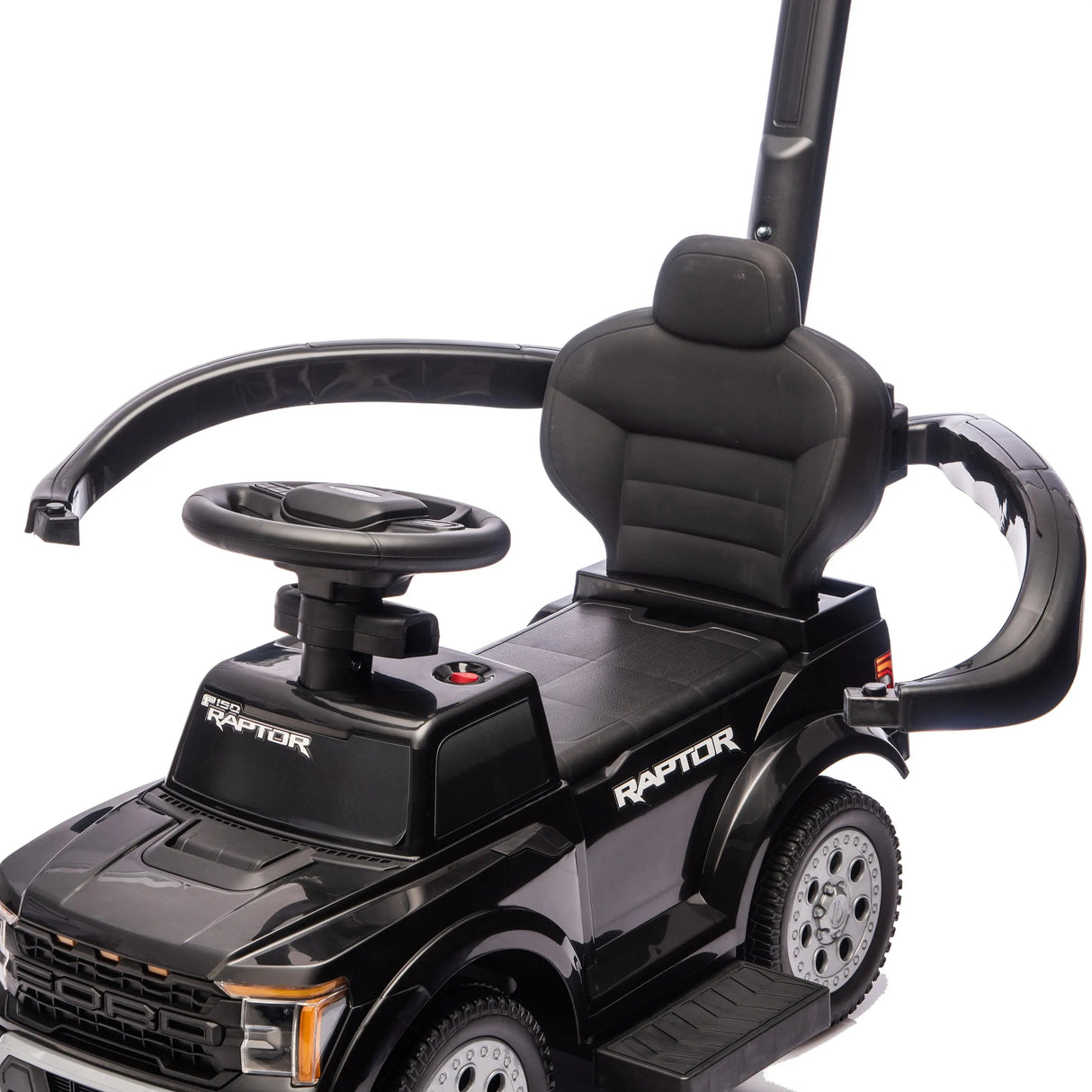 3-In-1 Licensed Ford Raptor Ride-On Push Car with Detachable Parent Handle, Guardrails