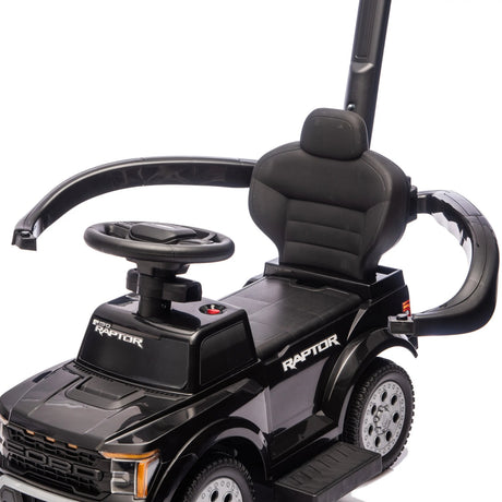 3-In-1 Licensed Ford Raptor Ride-On Push Car with Detachable Parent Handle, Guardrails