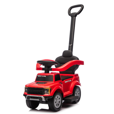 3-In-1 Licensed Ford Raptor Ride-On Push Car with Detachable Parent Handle, Guardrails