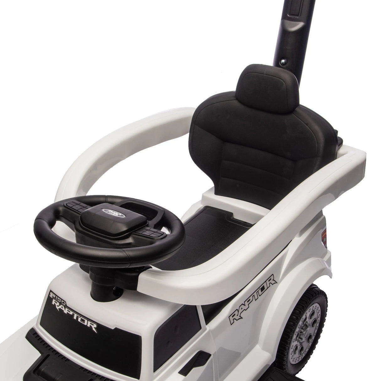 3-In-1 Licensed Ford Raptor Ride-On Push Car with Detachable Parent Handle, Guardrails
