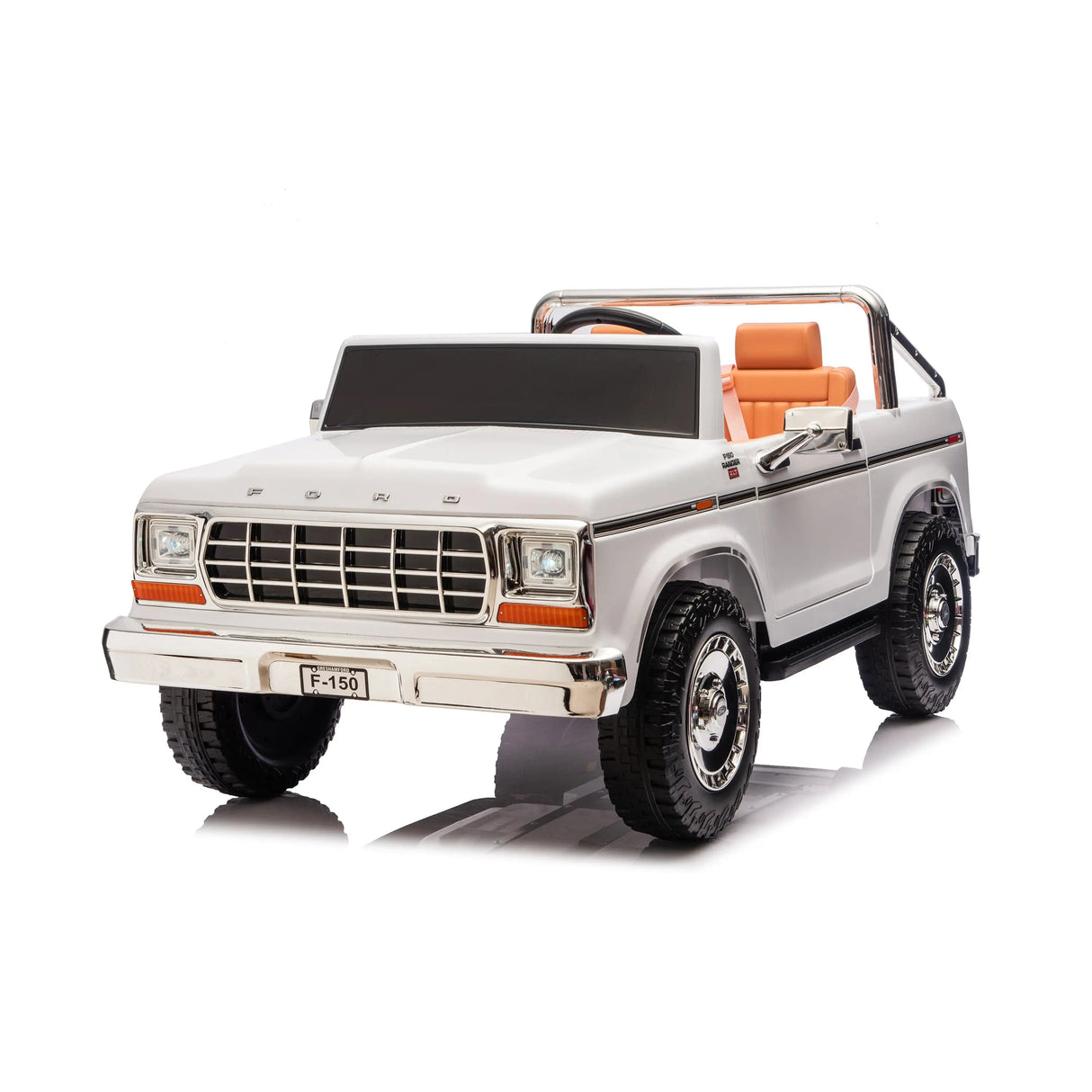 24V Ford 150 Vintage 2-Seater 4X4 AWD Ride-On Truck with EVA Tires, Music, Remote