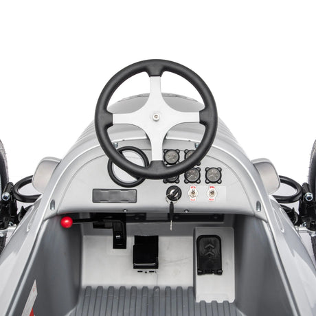 24V Audi Union Type D Silver Arrow Ride-On with Air-Filled Rubber Tires, 350W Brushless Motor