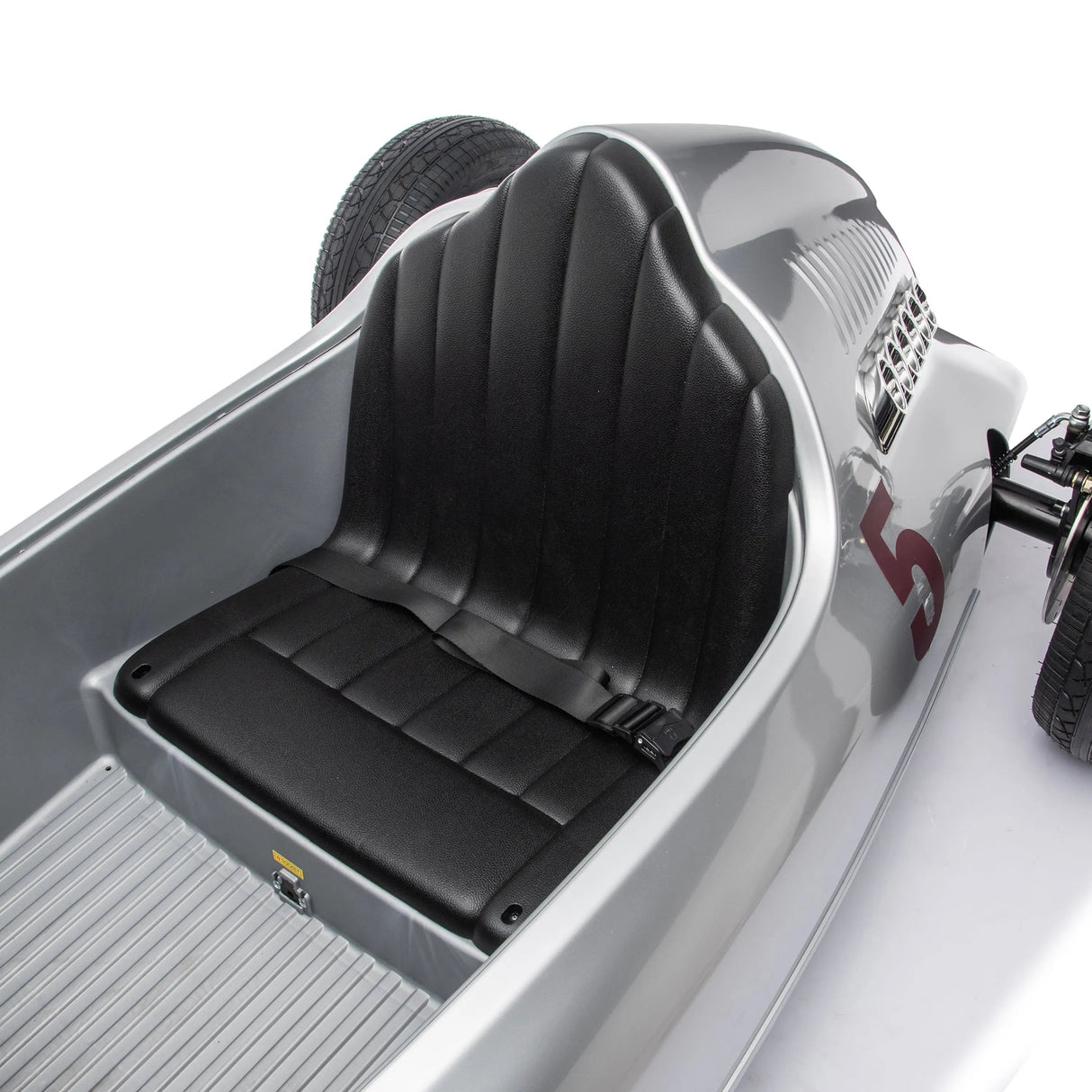 24V Audi Union Type D Silver Arrow Ride-On with Air-Filled Rubber Tires, 350W Brushless Motor