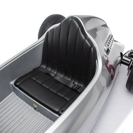 24V Audi Union Type D Silver Arrow Ride-On with Air-Filled Rubber Tires, 350W Brushless Motor