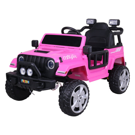 12V Kids Ranger 4X4 Ride-On Jeep-Style Truck with EVA Tires, LED Lights, Music, Remote