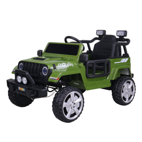 12V Kids Ranger 4X4 Ride-On Jeep-Style Truck with EVA Tires, LED Lights, Music, Remote