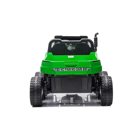 24V 6-Wheel Tractor Trailer 2-Seater Ride-On with EVA Tires, Dump Cart, LED Lights, Music, Remote